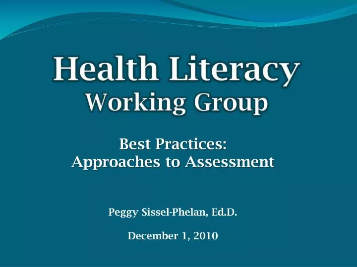 health literacy working group