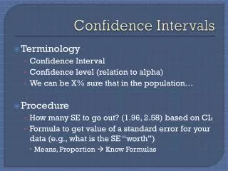 Confidence Intervals