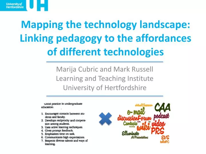 mapping the technology landscape linking pedagogy to the affordances of different technologies