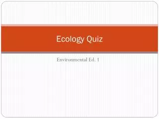 ecology quiz