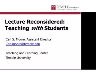 lecture reconsidered teaching with students