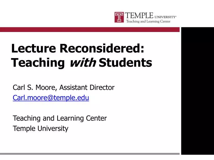 lecture reconsidered teaching with students