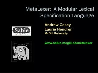 MetaLexer : A Modular Lexical Specification Language