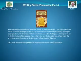 Writing Tutor: Persuasion Part A