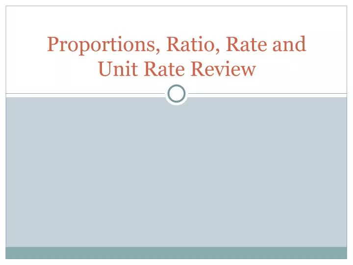 proportions ratio rate and unit rate review