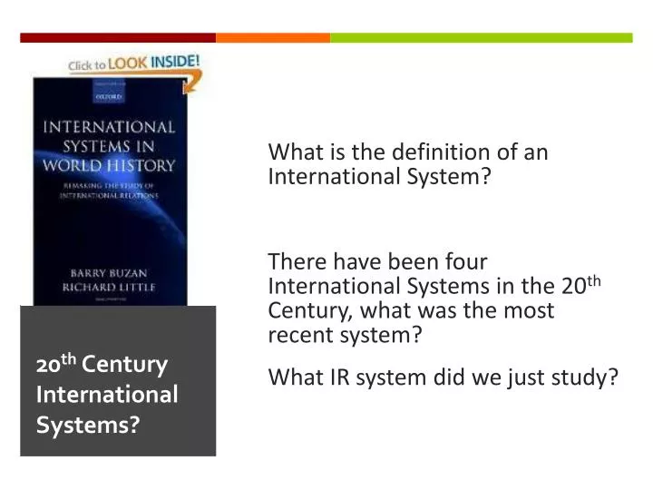 20 th century international systems