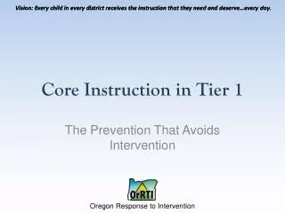 Core Instruction in Tier 1