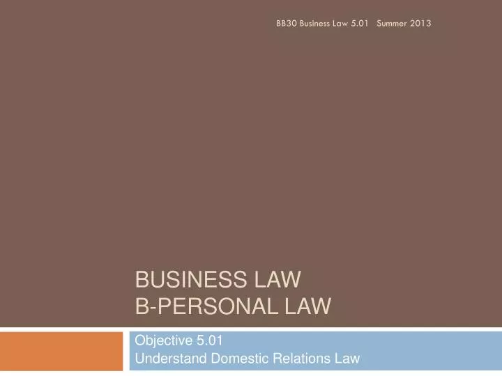 business law b personal law