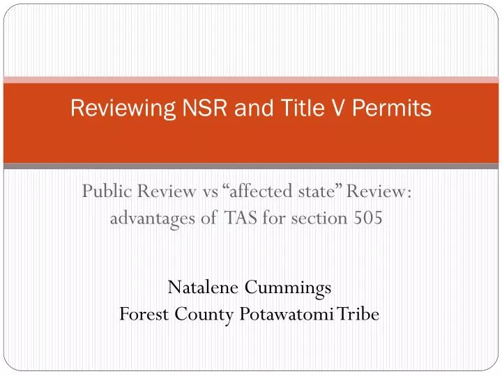 reviewing nsr and title v permits
