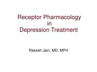 Receptor Pharmacology in Depression Treatment