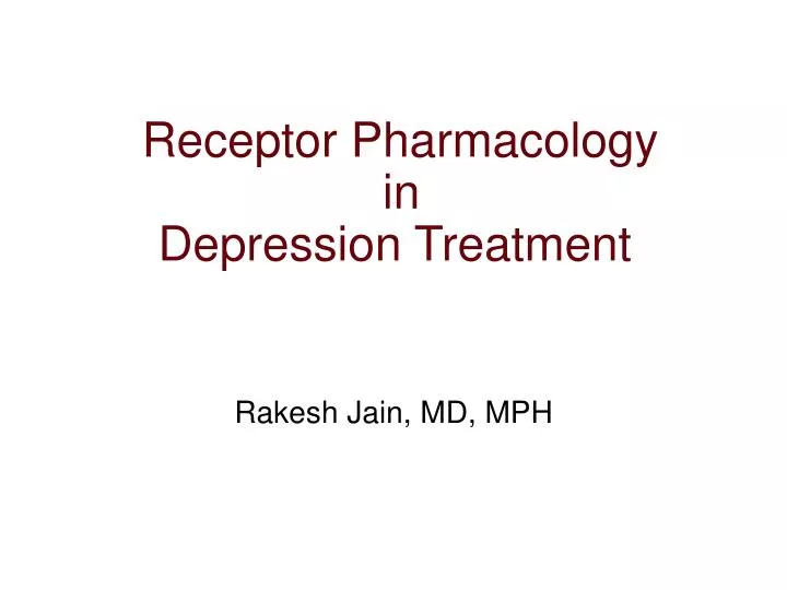 receptor pharmacology in depression treatment