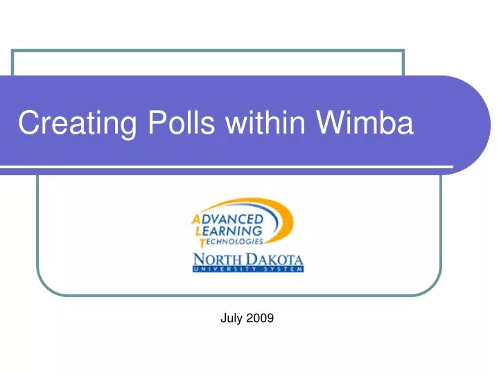 creating polls within wimba