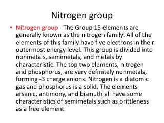 Nitrogen group