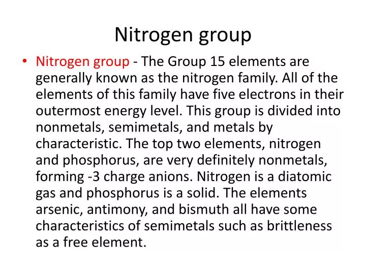 nitrogen group