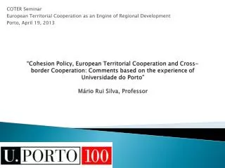COTER Seminar European Territorial Cooperation as an Engine of Regional Development