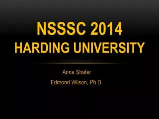 NSSSC 2014 Harding University