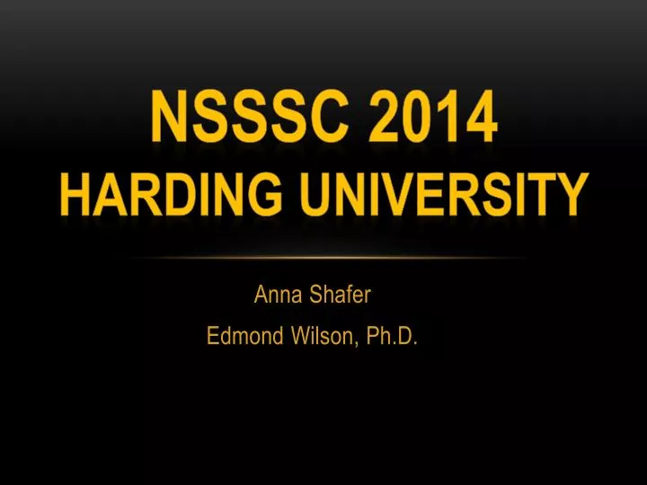 nsssc 2014 harding university