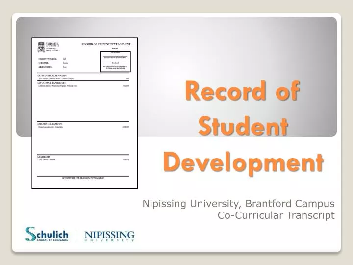 record of student development