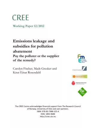 Emissions leakage and subsidies for pollution abatement
