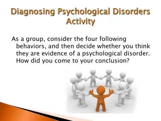 Diagnosing Psychological Disorders Activity