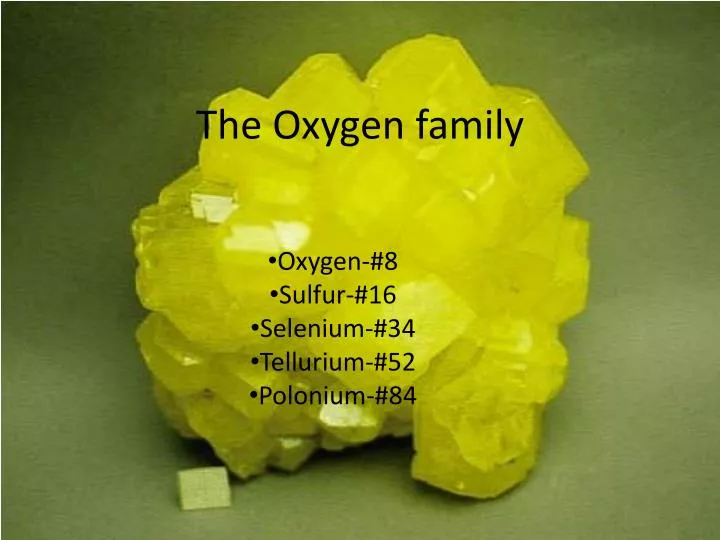 the oxygen family