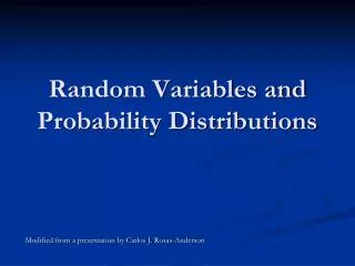 Random Variables and Probability Distributions