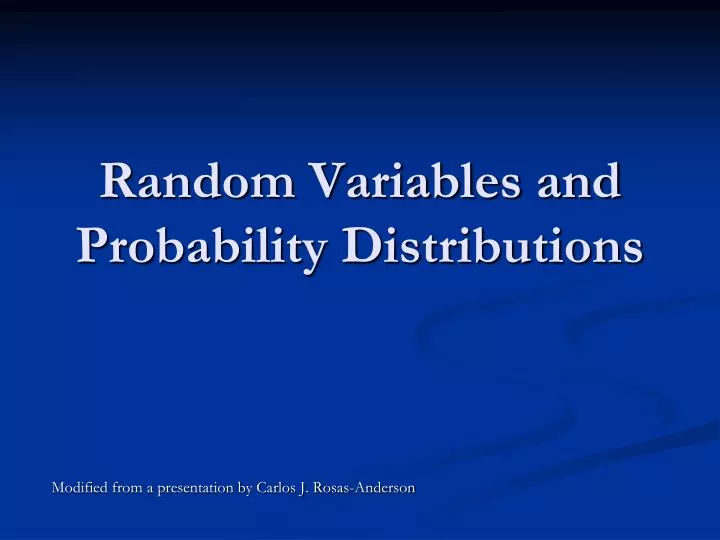 random variables and probability distributions