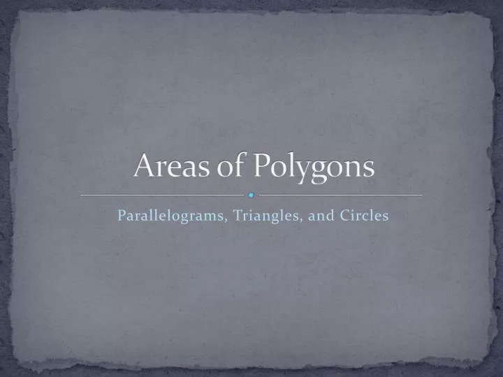 areas of polygons
