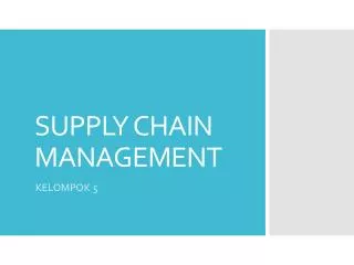 supply chain management