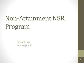 Non-Attainment NSR Program