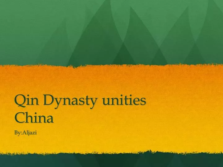 qin dynasty unities china