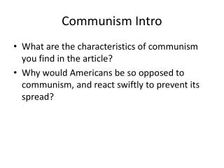 Communism Intro