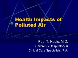 Health Impacts of Polluted Air
