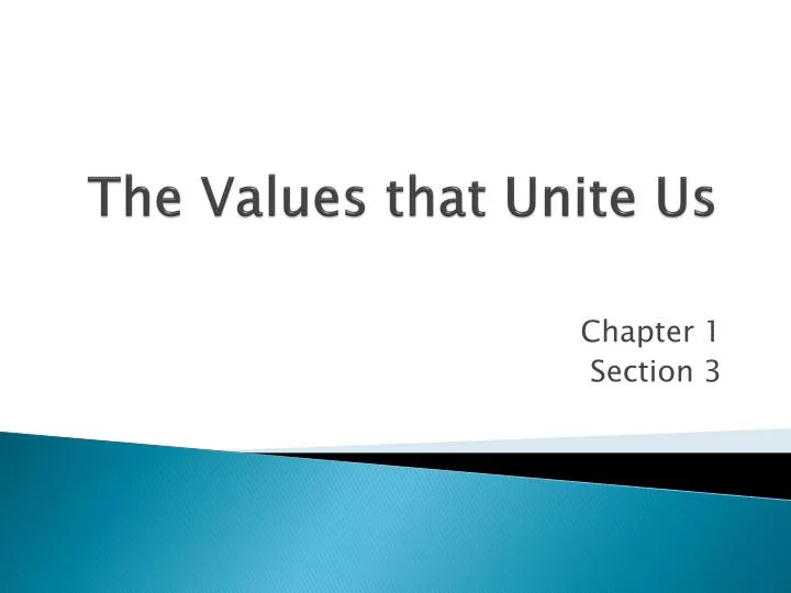 the values that unite us