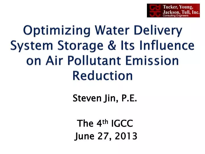 optimizing water delivery system storage its influence on air pollutant emission reduction