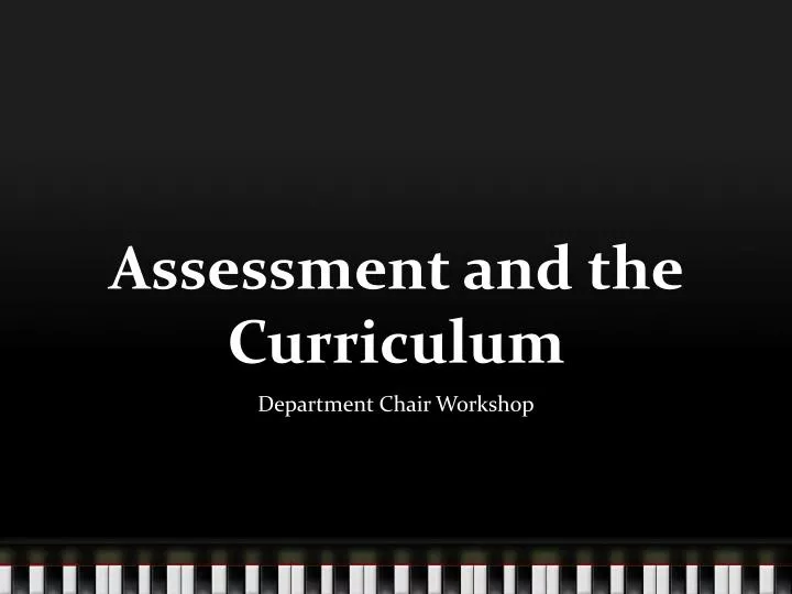 assessment and the curriculum