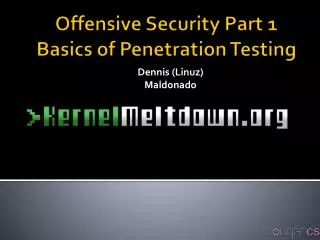 Offensive Security Part 1 Basics of Penetration Testing