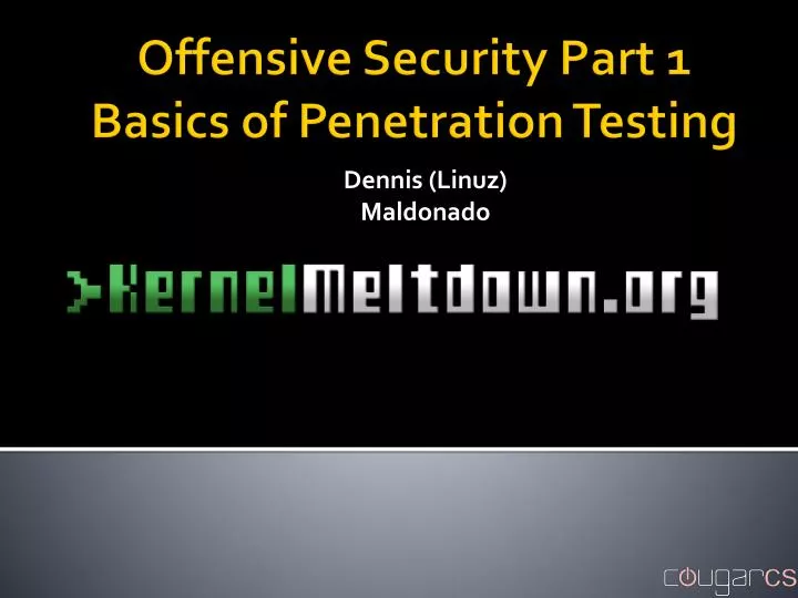 offensive security part 1 basics of penetration testing