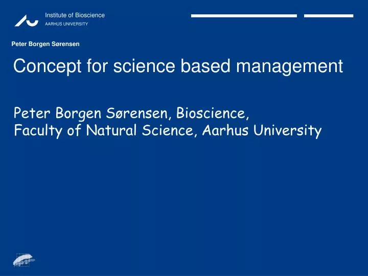 concept for science based management