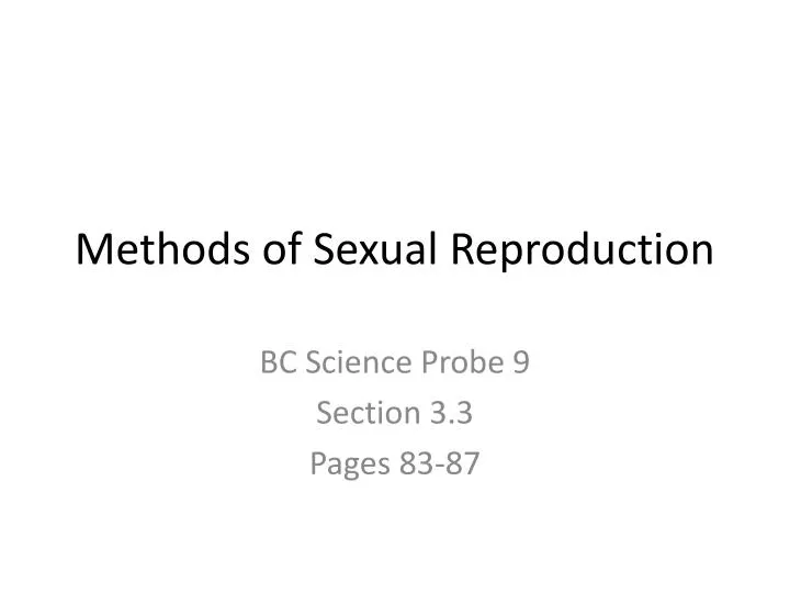 methods of sexual reproduction