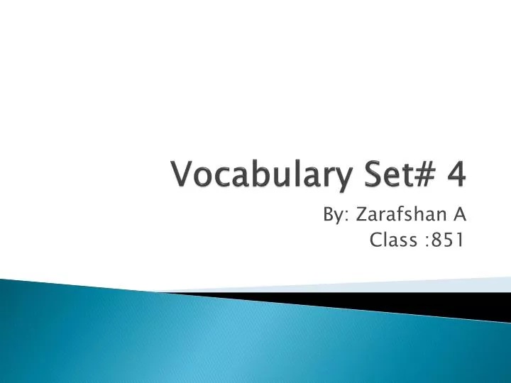 vocabulary set 4