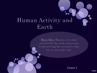 Human Activity and Earth