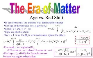 The Era of Matter