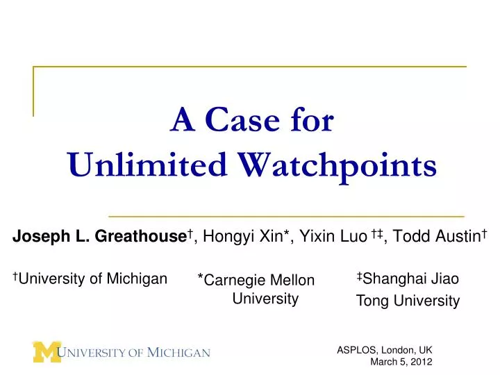 a case for unlimited watchpoints