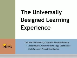 the universally designed learning experience