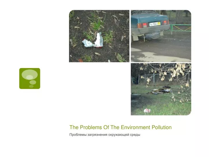 the problems of the environment pollution