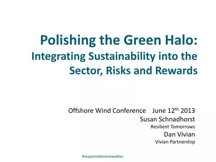 polishing the green halo integrating sustainability into the sector risks and rewards