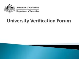 University Verification Forum
