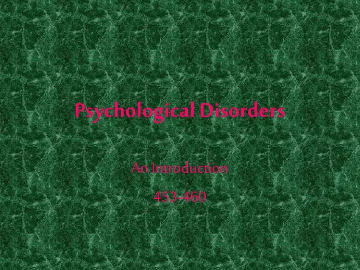 psychological disorders