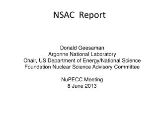 NSAC Report